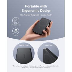 Anker MagGo Wireless Power Bank 10000mAh - Sleek Black, Ultimate Charging Solution!